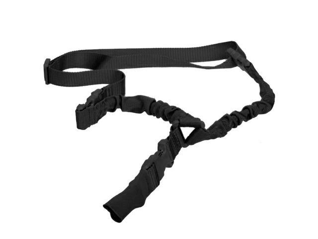 Tactical Military Police Duty Bungee Rifle Sling with Quick Detach Snap Buckles - Black