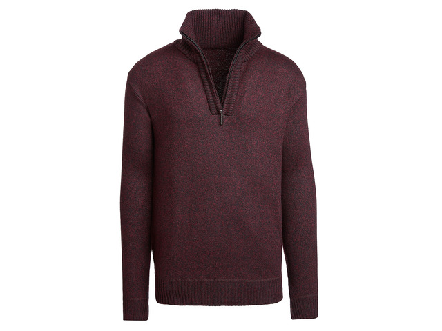 Alta Men's Casual Long Sleeve Half-Zip Mock Neck Sweater - Red Jacket - S