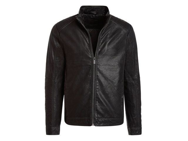 Alta MILJ126 Men's Faux Leather Moto Jacket - Black - Large