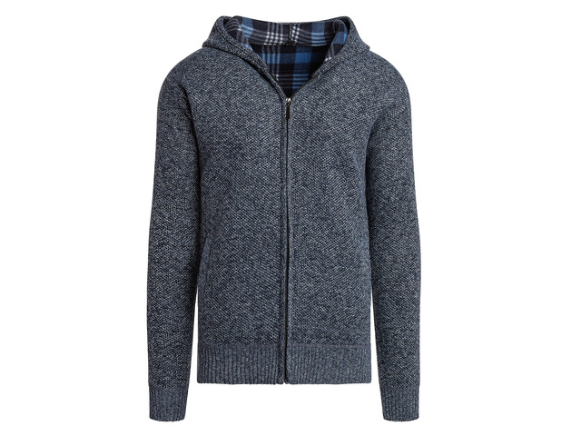 Alta Men's Fleece Lined Casual Full-Zip Sweater Jacket - Light Blue Hoodie - S