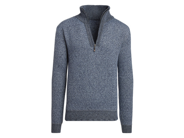 Alta Men's Casual Long Sleeve Half-Zip Mock Neck Sweater - Blue Jacket - S