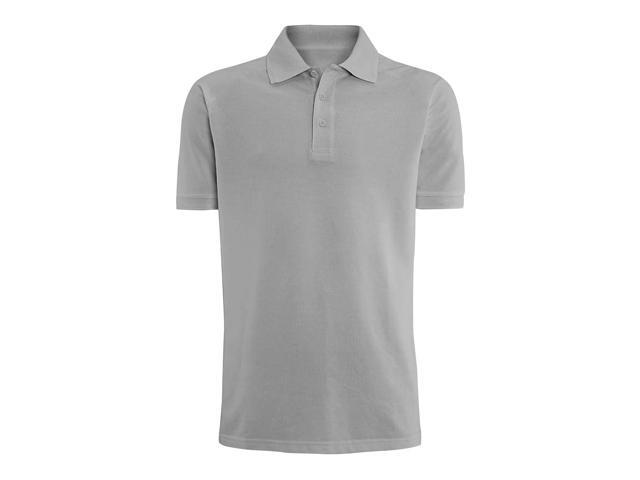 Alta Fashion Designer Mens Classic Fit Polo Short Sleeve Shirt, Grey, L