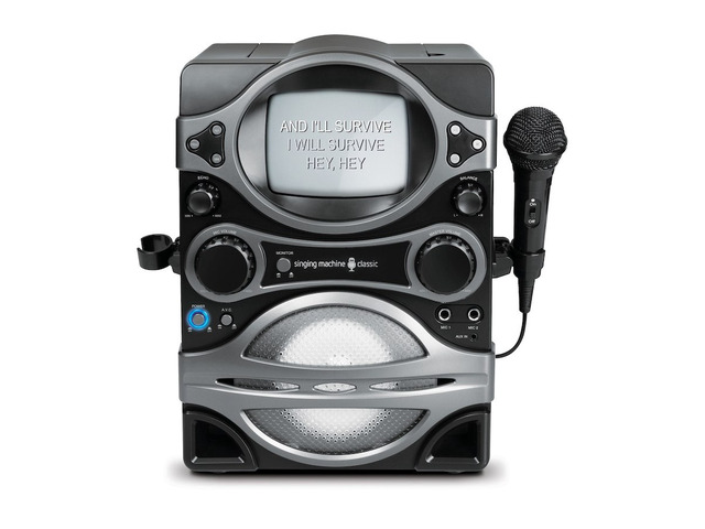 The Singing Machine STVG529BK Karaoke System with 5.5' Black/White Monitor