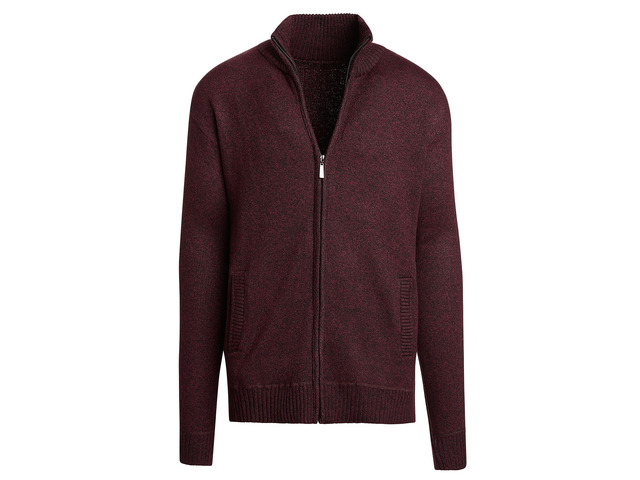 Alta Men's Casual Long Sleeve Full-Zip Mock Neck Sweater - Red Jacket - S