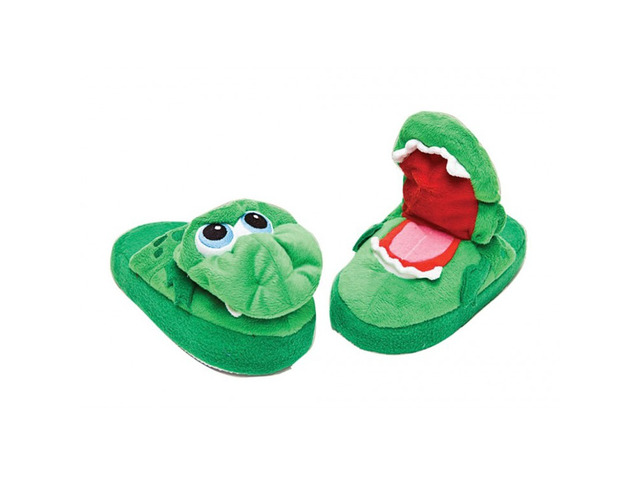 Stompeez Children Growling Dragon Green Cute Slipper Shoes - 72519 - Small 9-11