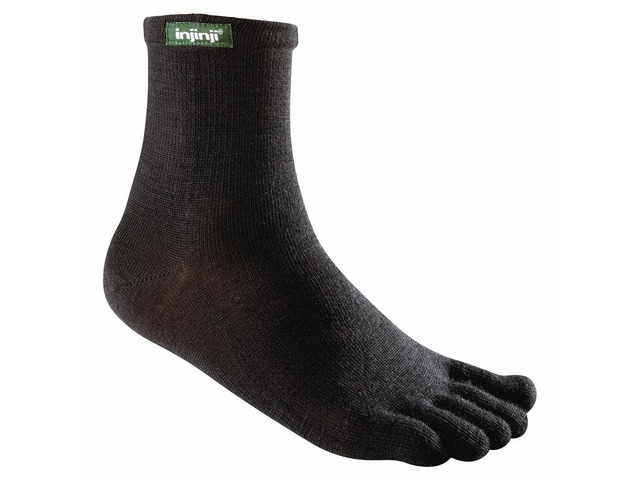 Injinji Outoor Lightweight Quarter Run Training Socks - Slate - XL