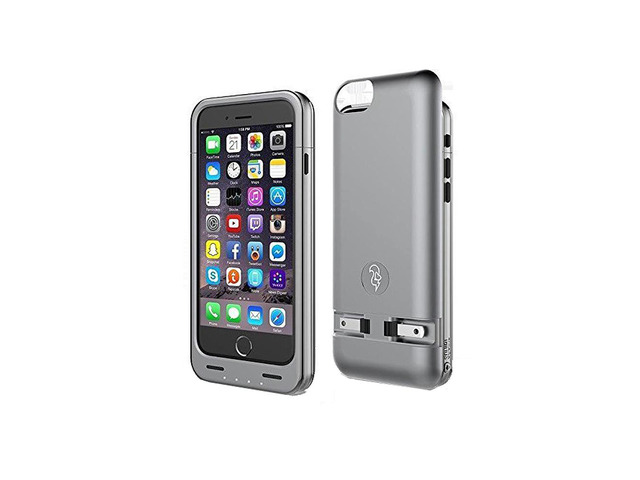 Squirl Built-In Charger 2300mAh Rechargeable Battery and Protection Case for iPhone 6 & 6s - Space Gray