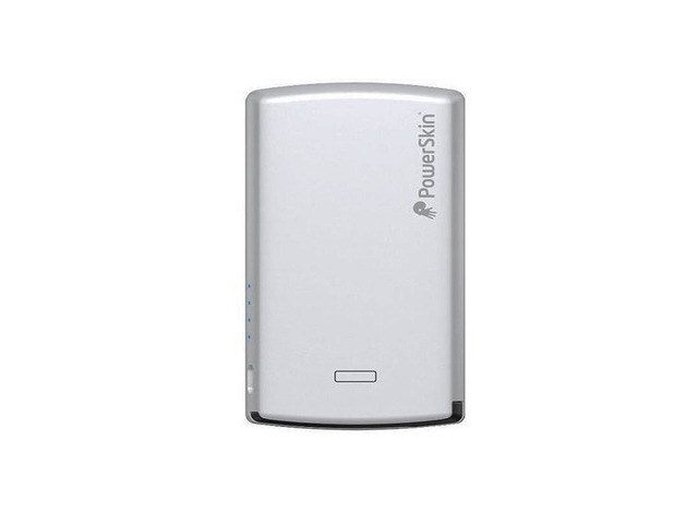 PowerSkin 4000mAh Rechargeable Battery Power w/ Built-In Micro USB Cable for Smartphones - Silver