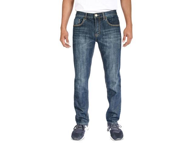 Alta Denim Men's Stretch Skinny Slim Fit 5-Pocket Fashion Jeans, Dark Vintage Wash - 30 W x 32 L