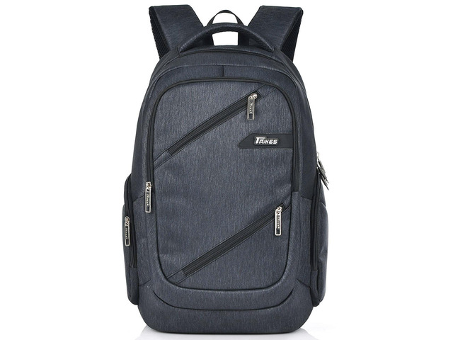 Taikes Water Resistant Backpack 15.6 Inch Laptop Travel Bag Durable Lightweight Bookbag for Men Women Students - Black