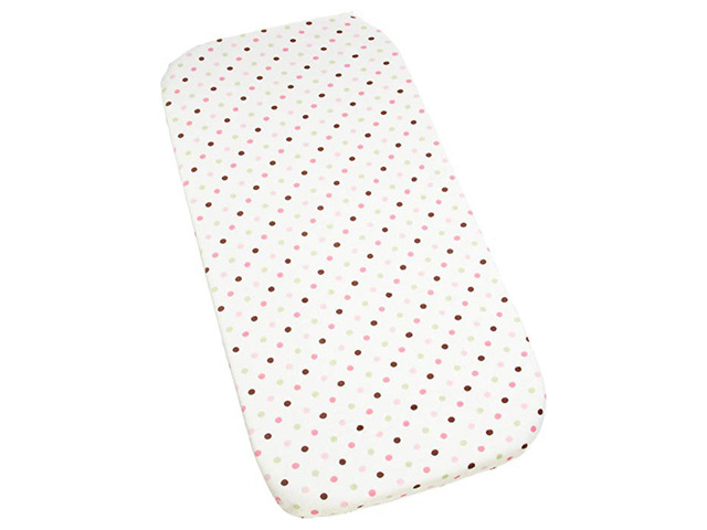Carters Super Soft Printed Changing Pad Cover 100% Polyester - Pink/Green Dot