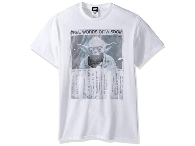 Star Wars Jedi Yoda Official Men's Free Words of Wisdom T-Shirt White - S