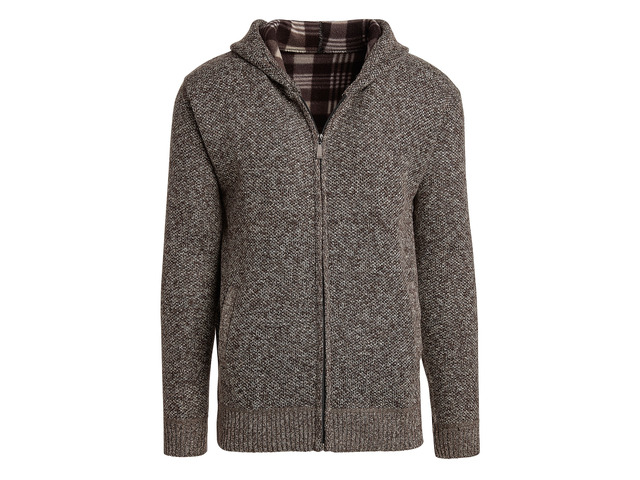Alta Men's Fleece Lined Casual Full-Zip Pocket Sweater Jacket - Brown Hoodie - S