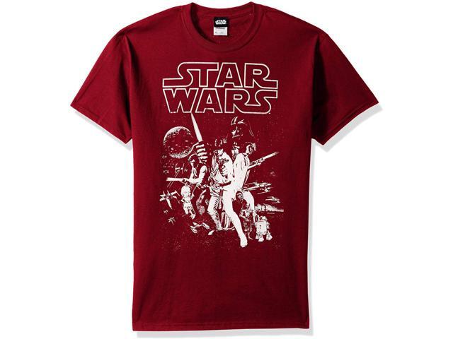 Star Wars Men's Official 'Poster' Design Performance Graphic Tee, Cardinal, S