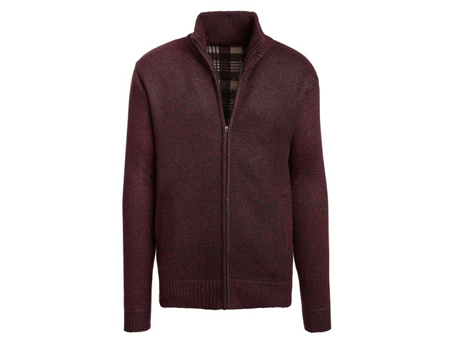 Alta Men's Fleece Lined Casual Full-Zip Mock Neck Sweater - Red Jacket - S