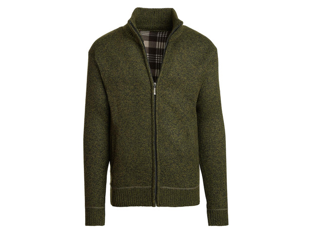 Alta Men's Fleece Lined Casual Full-Zip Mock Neck Sweater - Green Jacket - S