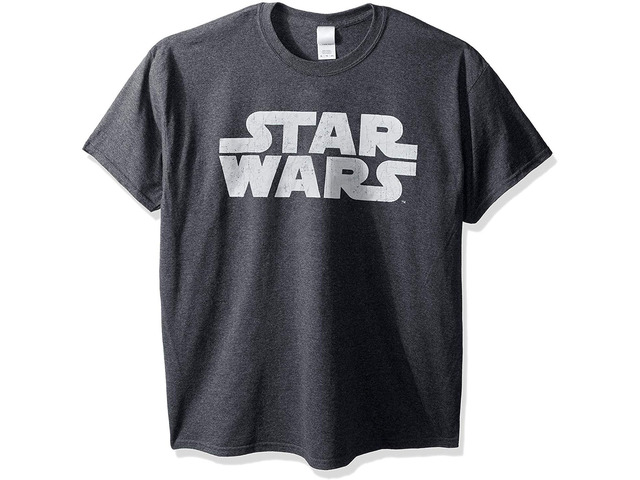 Star Wars Classic Font Men's Official Simplest Logo T-Shirt Charcoal Htr - S
