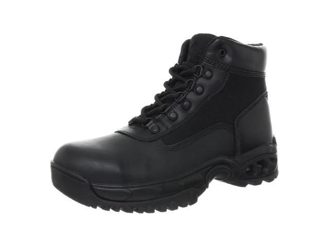 Ridge Men Steel Toe Leather Non-Slip Tactical Military Work Black Shoe Boot - Size 7W