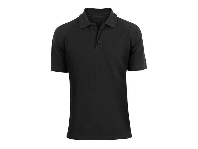 Alta Fashion Designer Mens Classic Fit Polo Short Sleeve Shirt, Black, S
