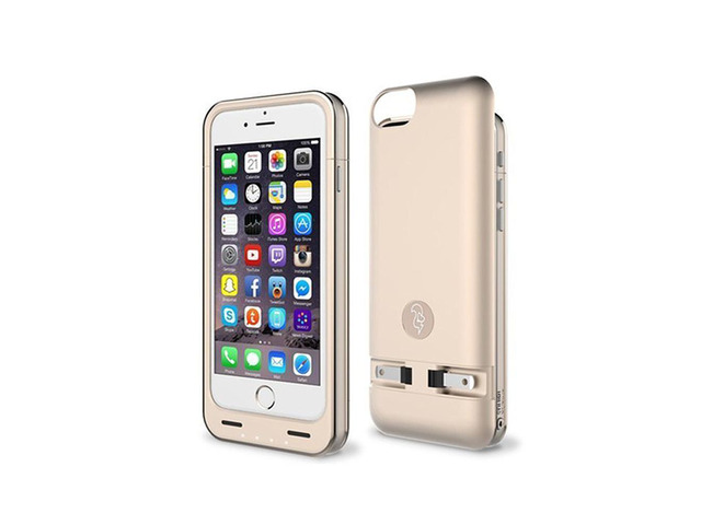 Squirl Built-In Charger 2300mAh Rechargeable Battery and Protection Case for iPhone 6 & 6s - Gold