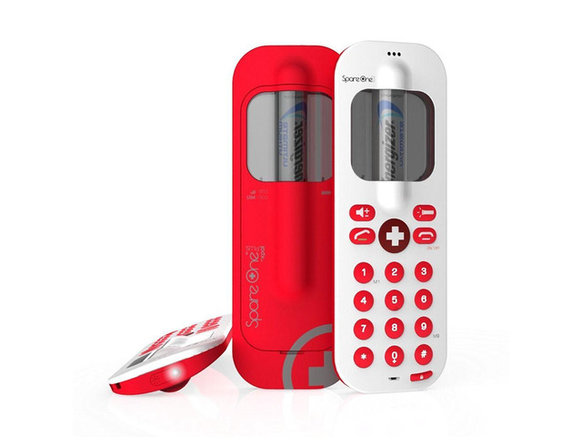 SpareOne Plus GSM Emergency Mobile Phone 850/1900 mHz SOS Alarm 24Hrs Torchlight