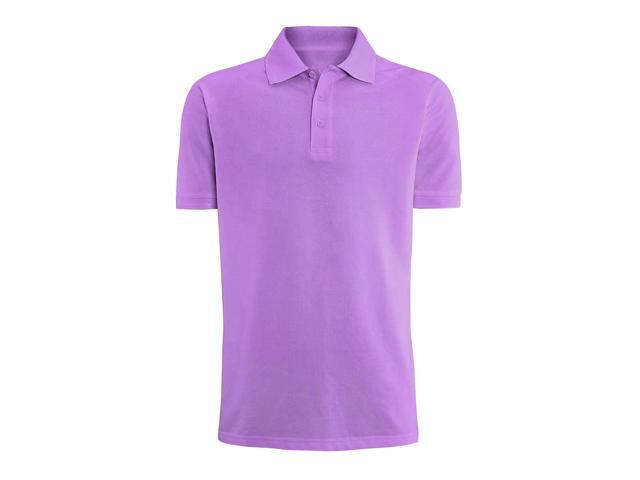 Alta Fashion Designer Mens Classic Fit Polo Short Sleeve Shirt, Purple, S
