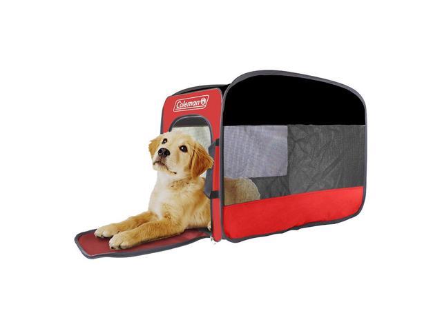 Coleman Instant Pop Up Pet Kennel Foldable Carrier Indoor/Outdoor Crate - Red
