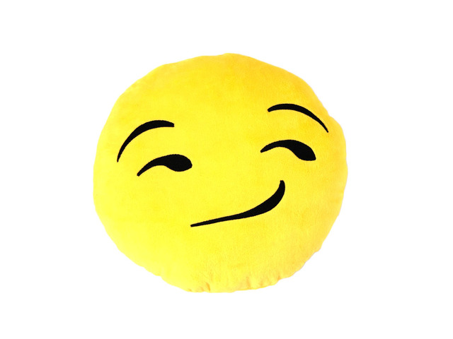 Altatac Home Decor Throw and Travel Pillow, Smirking Face Emoji