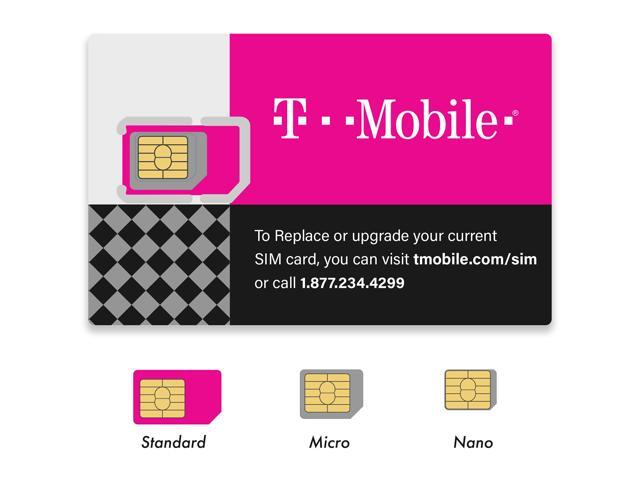 2 Pack T-Mobile 4G LTE Sim Card New Unactive All Size 3-in-1 Regular Nano Micro
