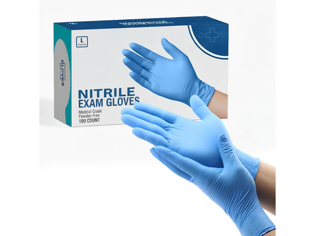 Nitrile Disposable Gloves 4 Mil Powder Latex Free Exam Medical Blue Medium 200PK