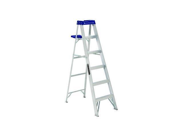 Louisville AS2106 6 ft. Type I Duty Rating 250 lbs. Load Capacity Aluminum Step Ladder with Molded Pail Shelf