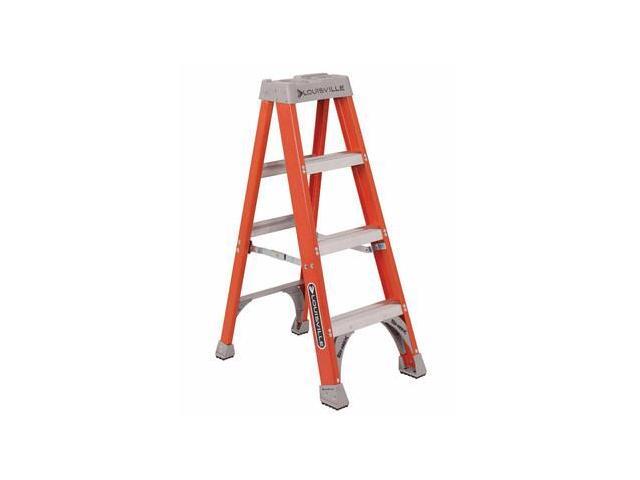 Louisville Fiberglass Heavy Duty Step Ladder 50' 3-Step Orange FS1504