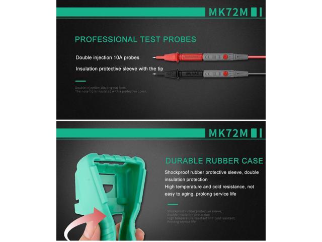 ELECALL MK72M Mini Multimeter Test Digital True RMS Multi-function Resistance Capacitor Tester Multimetro With Cable Probes