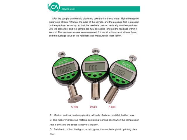ELECALL LX-A-Y Digital Hardness Meter Tester 0-100HA LCD Meter For Rubber Plastic Leather Multi-Grease Wax