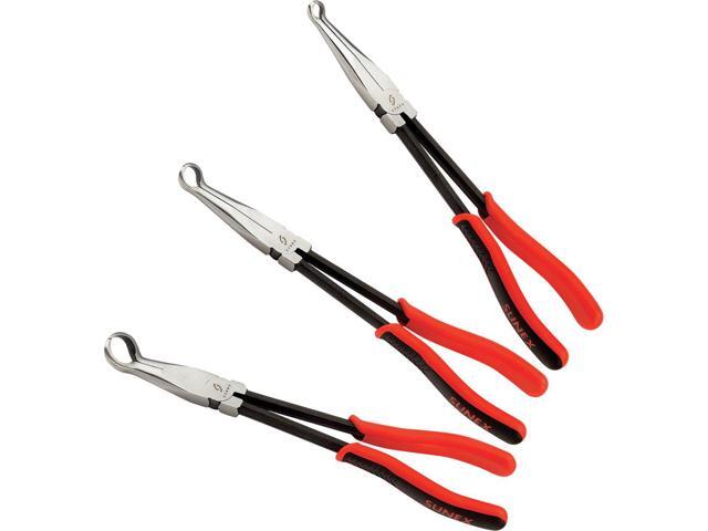 Sunex 3703V 11-Inch Cross-Hatched Long Reach Hose Gripper Pliers Set - 3pc
