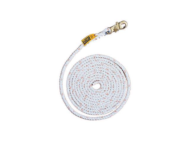 3M DBI-SALA 1202821 Vertical Lifeline, 75 ft., 310 lb. Weight Capacity, White