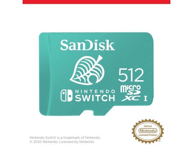 SanDisk 512GB microSDXC UHS-I for Nintendo Switch, Speed Up to 100MB/s (SDSQXAO-512G-GNCZN)