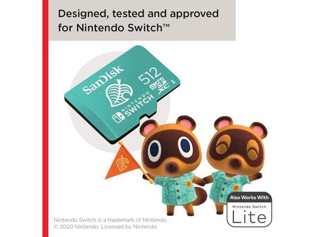 SanDisk 512GB microSDXC UHS-I for Nintendo Switch, Speed Up to 100MB/s (SDSQXAO-512G-GNCZN)
