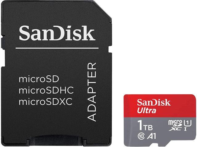 SanDisk 1TB Ultra microSDXC A1 UHS-I/U1 Class 10 Memory Card with Adapter, Speed Up to 150MB/s (SDSQUAC-1T00-GN6MA)