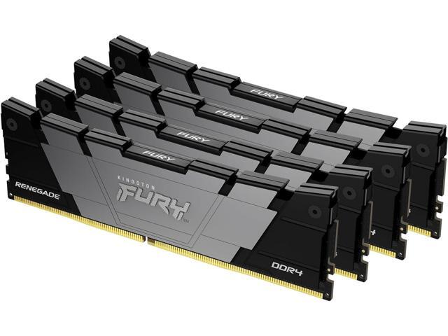 Kingston Fury Renegade 64GB 3600 DDR4 CL16 DIMM (Kit of 4) Desktop Memory - KF436C16RB12K4/64