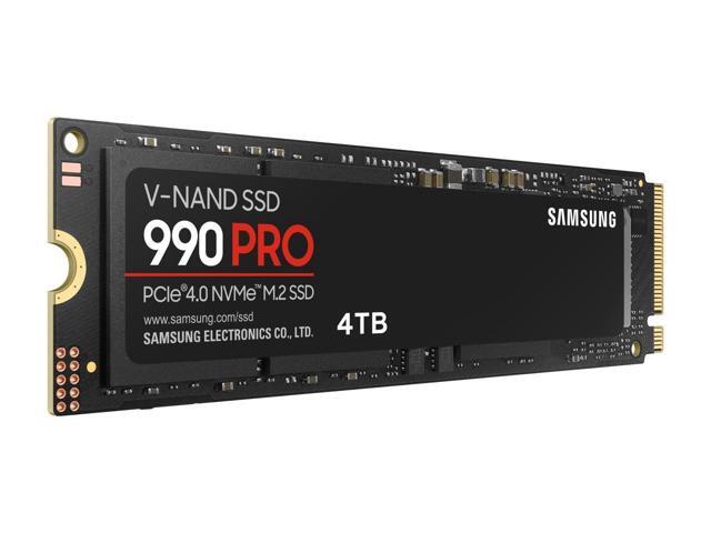 Samsung 990 PRO 4 TB Solid State Drive - M.2 2280 Internal - PCI Express NVMe (PCI Express NVMe 4.0 x4) - Black - 2400 TB TBW - 7450 MB/s Maximum...