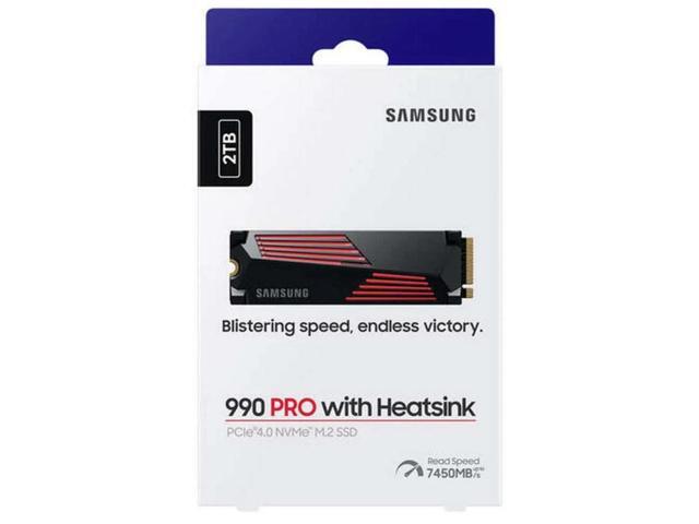 SAMSUNG 990 PRO w/ Heatsink Gaming Package M.2 2280 2TB PCI-Express Gen 4.0 x4, NVMe 2.0 V7 V-NAND 3bit MLC Internal Solid State Drive (SSD)...