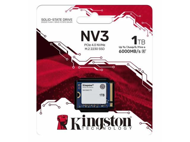 Kingston NV3 M.2 2230 1TB PCIe 4.0 x4 NVMe Internal Solid State Drive (SSD) SNV3SM3/1T0 Up to 6000 MB/s