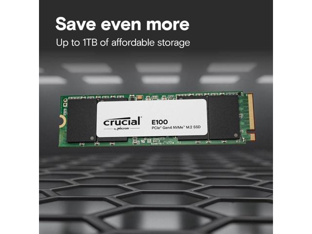 Crucial E100 2TB M.2 2280 NVMe PCI-Express 4.0 x4 PCIe Gen4 Internal SSD - Up to 5,000MB/s - CT2000E100SSD8