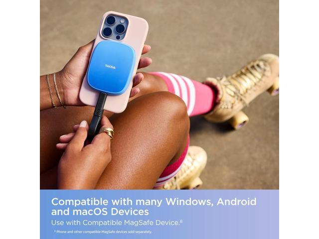 SanDisk - 1TB Creator Phone SSD External USB Type C Drive with Magsafe Compatibility for iPhone 15/16 - Blue - image 5