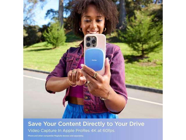 SanDisk - 1TB Creator Phone SSD External USB Type C Drive with Magsafe Compatibility for iPhone 15/16 - Blue - image 6