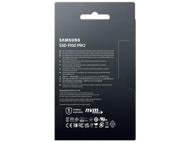 SAMSUNG 9100 PRO M.2 2280 8TB PCI-Express 5.0 x4 Samsung V NAND TLC (V8) Internal Solid State Drive (SSD) MZ-VAP8T0BW