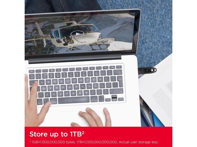 SanDisk 1TB Ultra USB 3.0 Flash Drive - Up to 130MB/s Read speeds - Black - SDCZ48-1T00-U46