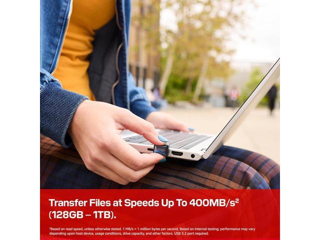 SANDISK Extreme Fit USB-C Flash Drive, up to 400MB/s read speeds, plug-and-stay storage, 256GB, SDCZ530-256G