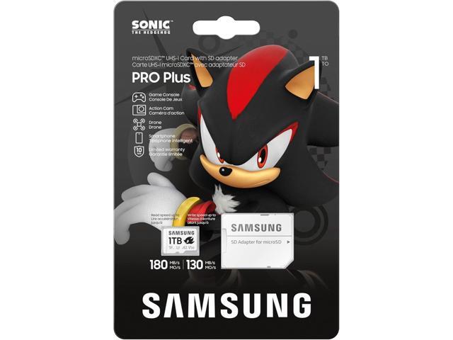 Samsung Sonic Pro Plus microSDXC Memory Card, UHS-I Interface, 1TB 1.0 TB, Read Speed up to 180MB/s, Increased Speed for Consoles, MB-MD1T0SA/LC1,...